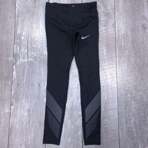 Nike Leggings Womens XS Black Dri-FIT Reflective Running Tights Power Flash